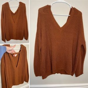 Forever 21 Rust Open Back Sweater